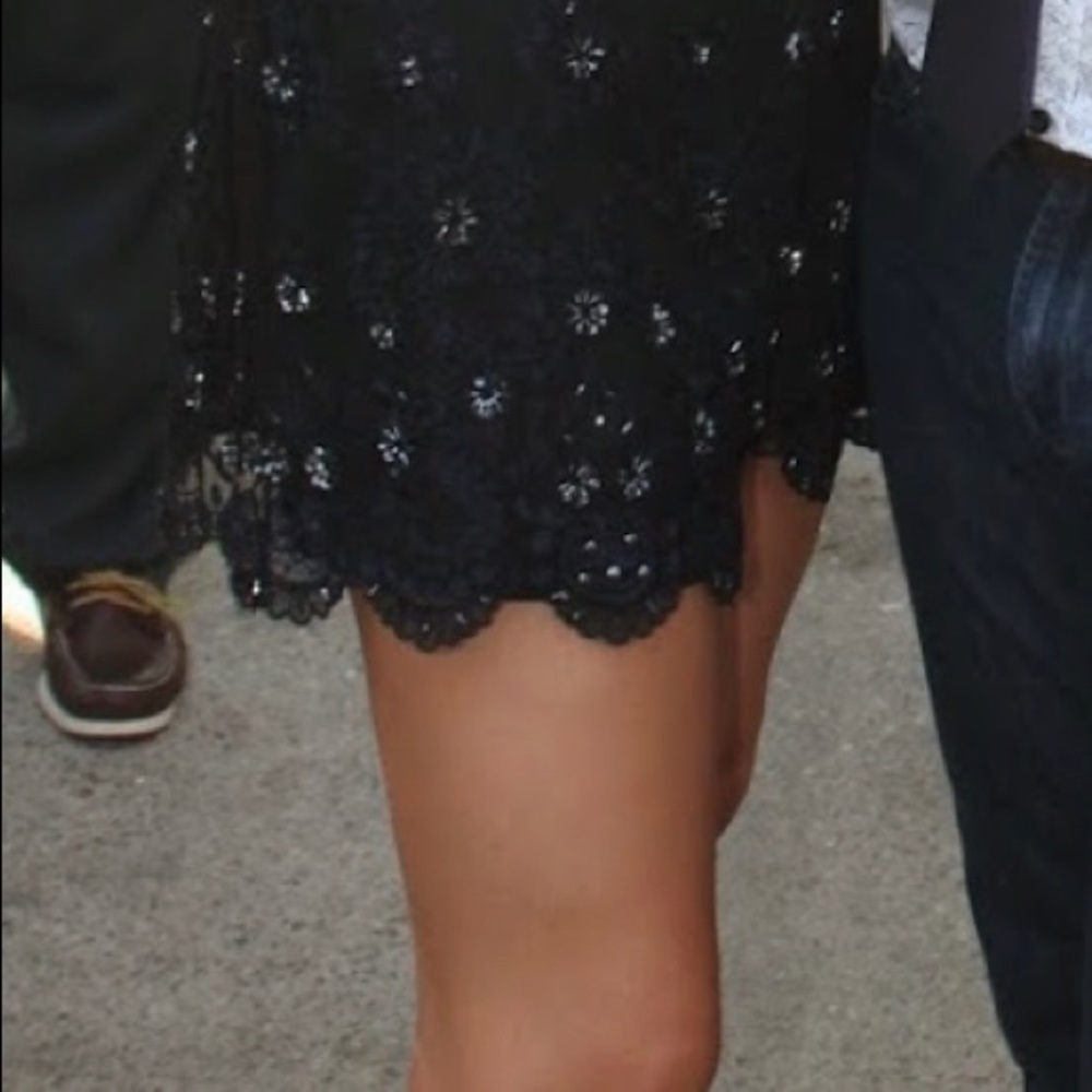 FREE PEOPLE RARE!!!!jeweled romper size 8 black and navy - Picture 10 of 13